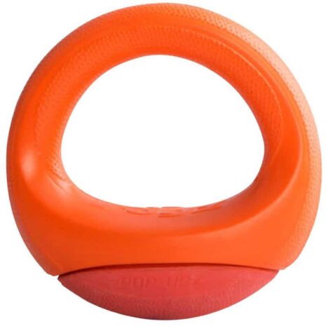 Rogz Pop-Upz Medium/Large Self-Righting Float and Fetch Dog Toy, Orange
