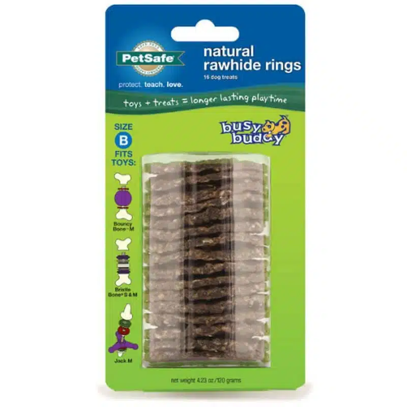 Busy Buddy Size B Gnawhide Treat Ring Refills Paw approved Waggs Pet Shop