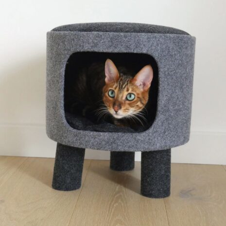 Rosewood Catwalk Charcoal Felt Stool