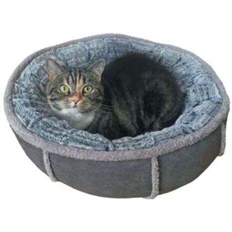Rosewood Deep Plush Grey Donut Dog Bed - Small 3 Rosewood Deep Plush Grey Donut Dog Bed