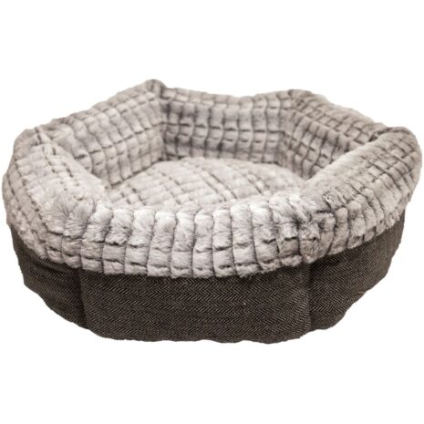 Rosewood Tweed & Plush Round Pet Bed