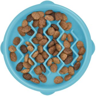 Outward Hound Cat Fun Feeder Tiny Cat Bowl - Blue