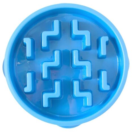 Outward Hound Fun Feeder Dog Bowl - Blue Notch