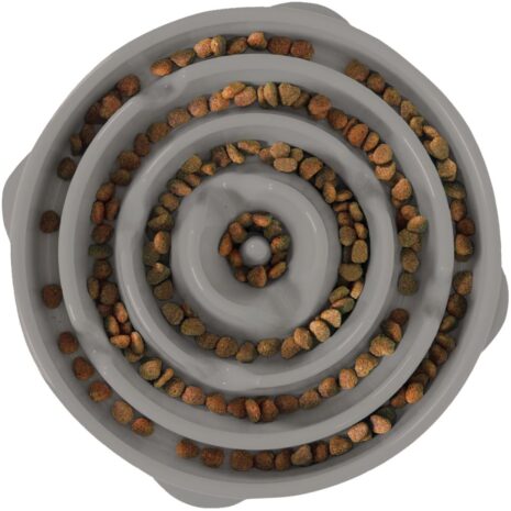 Outward Hound Fun Feeder Dog Bowl - Grey