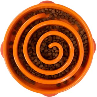 Outward Hound Fun Feeder Dog Bowl - Orange