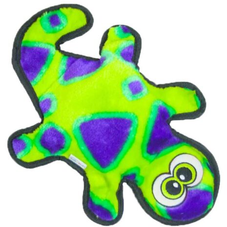 Outward Hound Invincible Gecko 2 Squeaker Dog Toy - Green/Purple