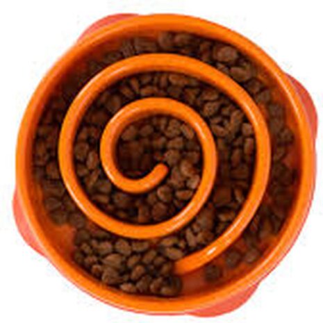 Outward Hound Mini Fun Feeder Dog Bowl - Orange