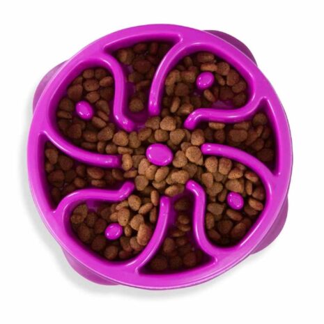 Outward Hound Mini Fun Feeder Dog Bowl - Purple