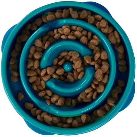 Outward Hound Mini Fun Feeder Dog Bowl - Teal