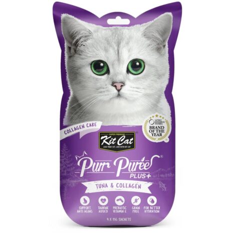 Kit Cat Purr Puree Plus+ Collagen Care Cat Treat - Tuna