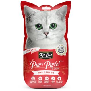 Kit Cat Purr Puree Plus+ Skin And Coat Cat Treat - Tuna