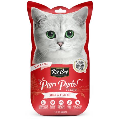Kit Cat Purr Puree Plus+ Skin And Coat Cat Treat - Tuna