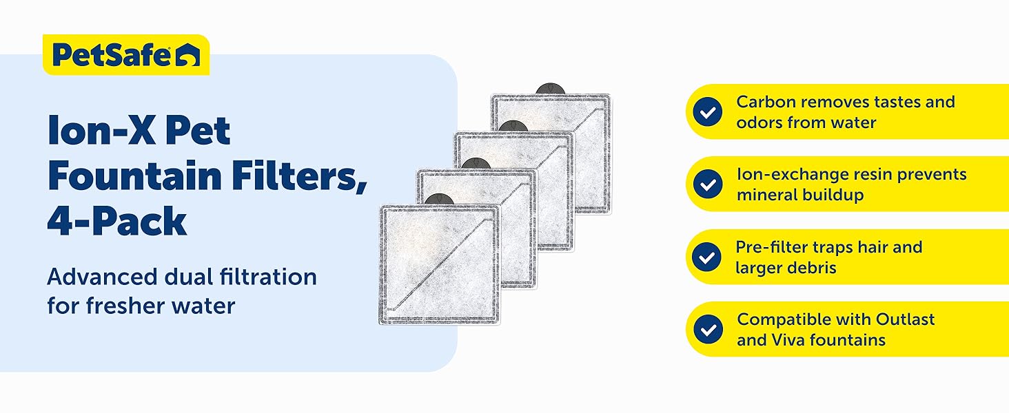 PetSafe Ion-X Pet Fountain Filters - 4-Pack 1 PetSafe Ion-X Pet Fountain Filters - 4-Pack