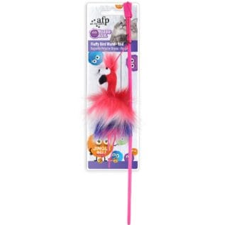 All For Paws Furry Bird Wand Cat Toy - Red