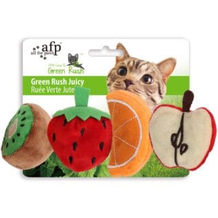 All For Paws Green Rush Juicy Cat Toys - 4 Pack