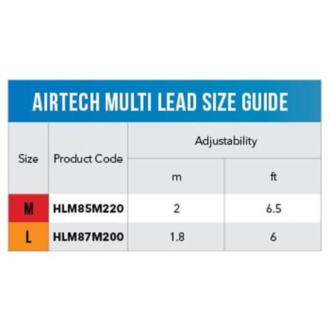 Rogz AirTech Multi Lead Size Guide Rogz AirTech Medium Multi Lead - Nightsky Black