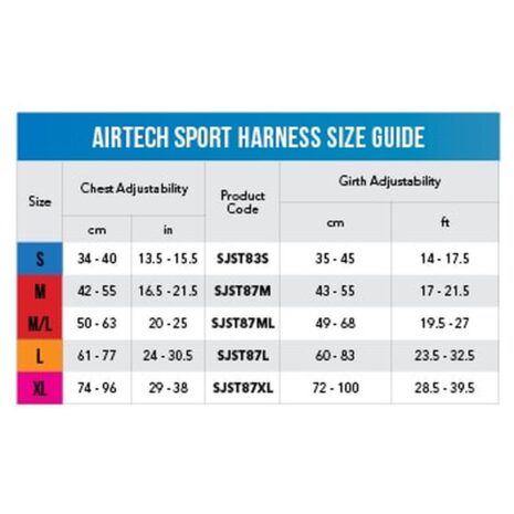 Size_and_Weight_Guide_Rogz_Airtech_Sport_Harness Rogz AirTech Sport Harness
