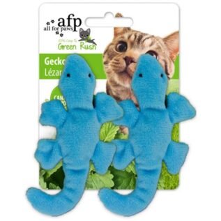 All For Paws Green Rush Gecko Cat Toy - Blue