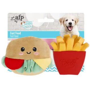 All For Paws Hamburger With French Fries Dog Toy