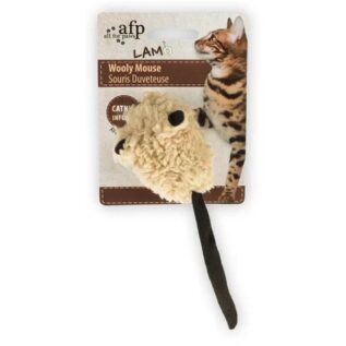 All For Paws Wooly Mouse Cat Toy With Sound - Brown