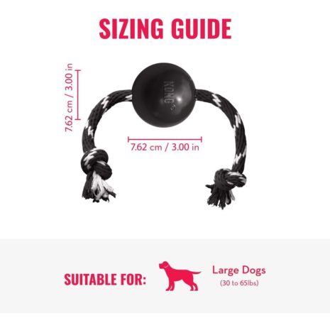 Kong Extreme Ball With Rope Dog Toy - Large 2 Kong Extreme Ball With Rope Dog Toy - Large