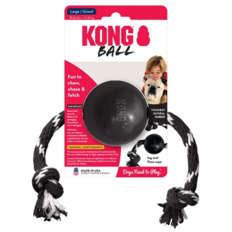 Kong Extreme Ball With Rope Dog Toy - Large 3 Kong Extreme Ball With Rope Dog Toy - Large