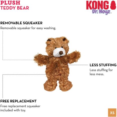 Kong Plush Mini Teddy Bear Dog Toy 3 Kong Plush Mini Teddy Bear Dog Toy