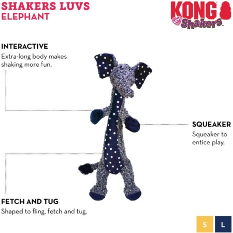 Kong Shakers Luvs Elephant Dog Toy 2 Kong Shakers Luvs Elephant Dog Toy