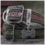 MyFamily Bronx Bone Futuristic Large Pet ID Tag - Antique Silver