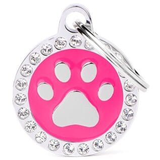 MyFamily Glam Pink Paw Pet ID Tag