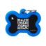 MyFamily Hushtag Plus QR Code Bone Pet ID Tag With Rubber - Small Blue