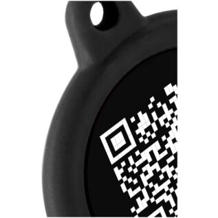 MyFamily Hushtag Plus QR Code Circle Pet ID Tag With Rubber – Large Black 2 MyFamily Hushtag Plus QR Code Circle Pet ID Tag With Rubber - Large Black