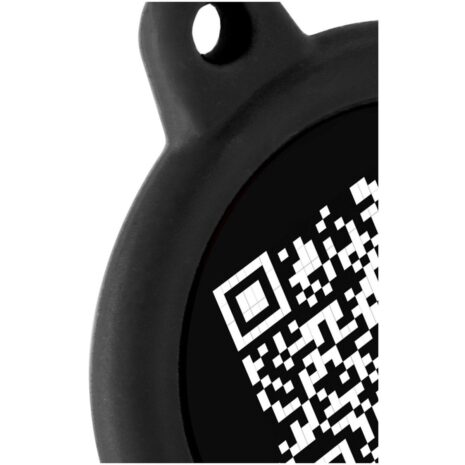 MyFamily Hushtag Plus QR Code Circle Pet ID Tag With Rubber - Large Black 2 MyFamily Hushtag Plus QR Code Circle Pet ID Tag With Rubber - Large Black