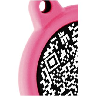 MyFamily Hushtag Plus QR Code Circle Pet ID Tag With Rubber – Large Pink 2 MyFamily Hushtag Plus QR Code Circle Pet ID Tag With Rubber - Large/Pink