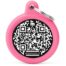 MyFamily Hushtag Plus QR Code Circle Pet ID Tag With Rubber - Large/Pink