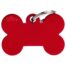 MyFamily Large Bone Pet ID Tag - Aluminium Red