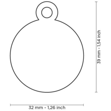 MyFamily Large Round Pet ID Tag - Size MyFamily Large Round Pet ID Tag - Chrome Brass