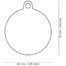 MyFamily Shine Glitter Circle Black Paw Big Pet ID Tag - Grey