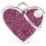 MyFamily Shine Glitter Heart Small Pet ID Tag - Pink