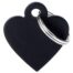 MyFamily Small Heart Pet ID Tag - Aluminium Black