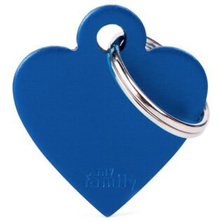 MyFamily Small Heart Pet ID Tag - Aluminium Blue