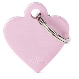 MyFamily Small Heart Pet ID Tag - Aluminium Pink