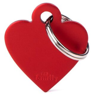 MyFamily Small Heart Pet ID Tag - Aluminium Red