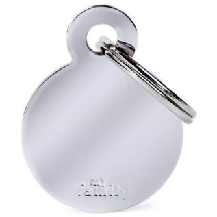 MyFamily Small Round Pet ID Tag - Chrome Brass