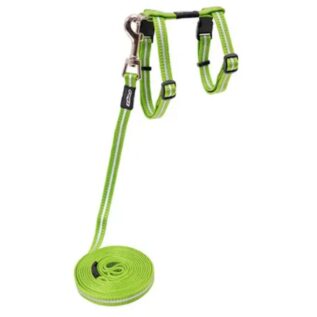 Rogz AlleyCat Control Cat Harness And Lead - Lime