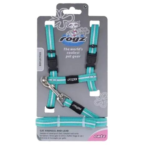 Rogz AlleyCat Control XSmall Cat Harness And Lead - Teal 2 Rogz AlleyCat Control XSmall Cat Harness And Lead - Teal
