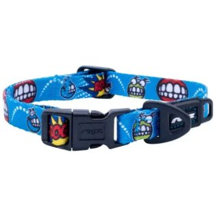 Rogz Fusion Classic Large Collar - Comic Blue