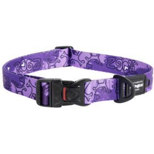 Rogz Fusion Classic Medium Collar - Grape Doodle