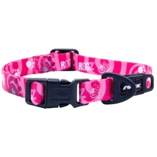 Rogz Fusion Classic Medium Collar - Pink Paw