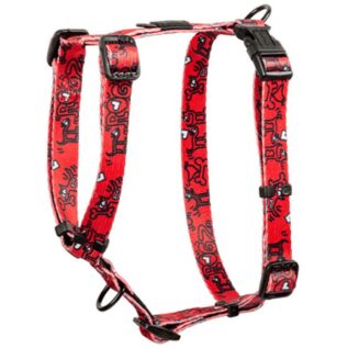 Rogz Fusion Classic Medium Harness - Red Scribble